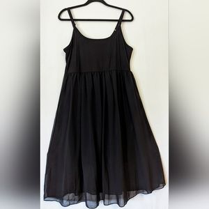 Bodycon Dress with Sheer Skirt Overlay